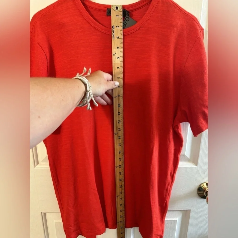 NWT G/FORE Men’s LARGE 100% Cotton Poppy Red T Shirt Elevated Casual Golf Club